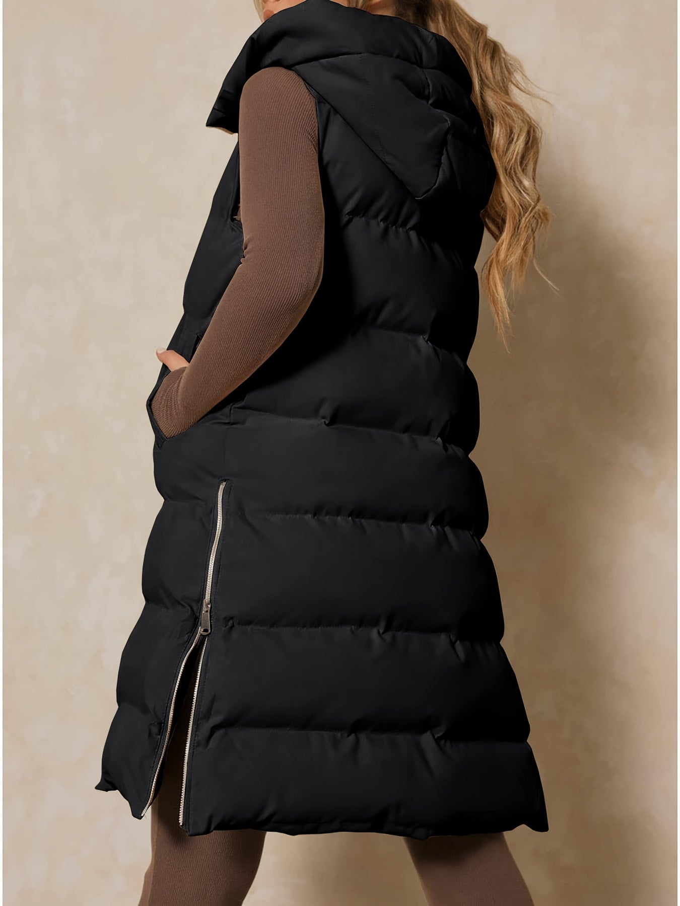 Avalon™ | Warme Longline-Weste mit Kapuze