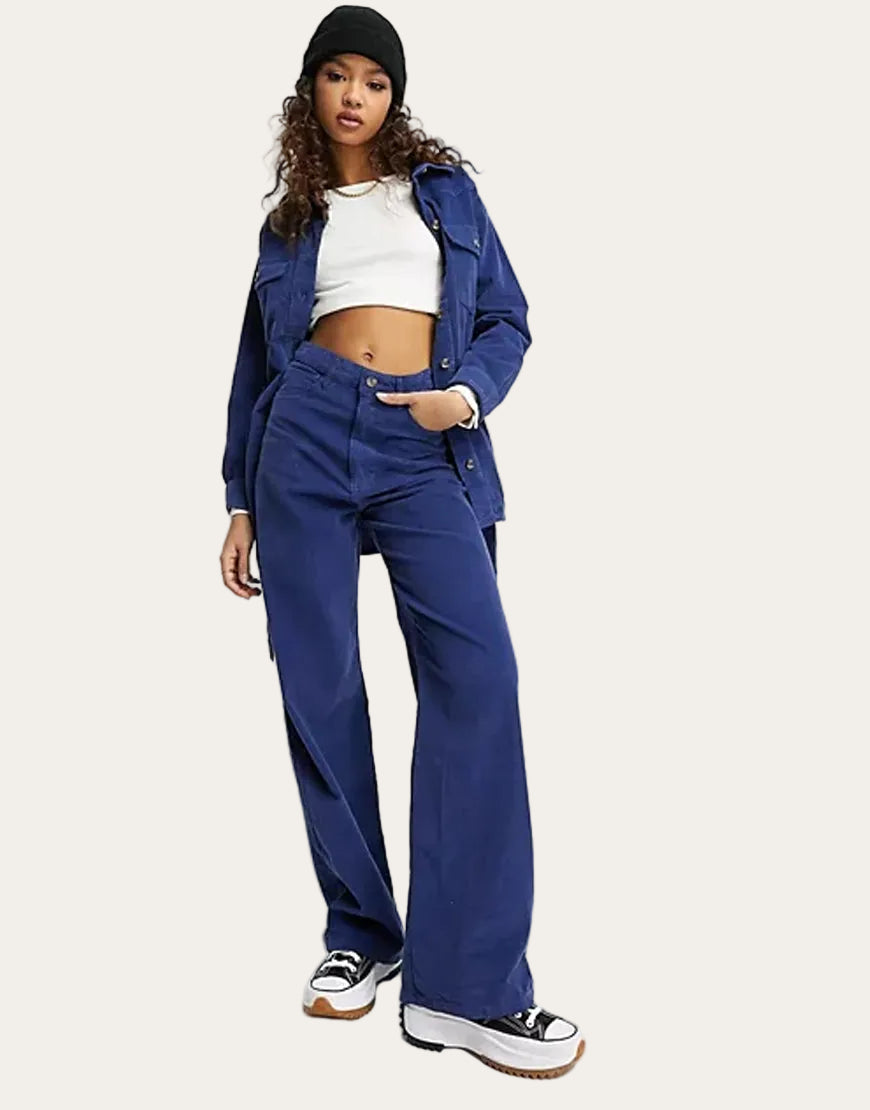 Urban Cord™ | Wide-Leg Cordhose in Blau