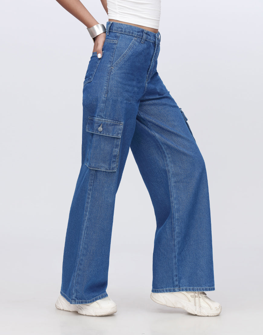 Urban Cargo™ | High-Waist Wide-Leg Cargo Jeans