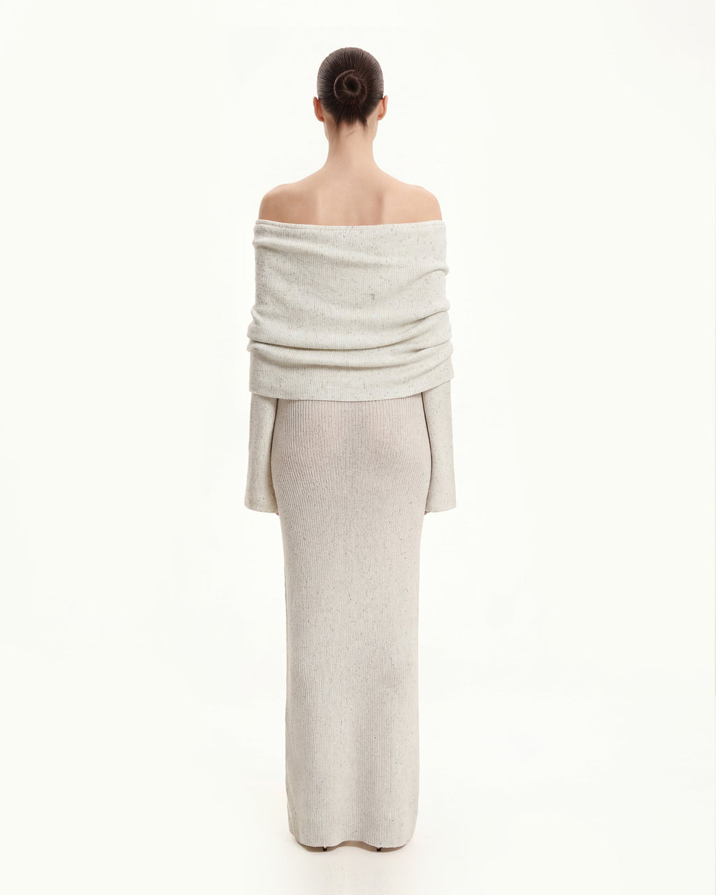 Elunara™ | Off-Shoulder Maxi-Kleid in Creme