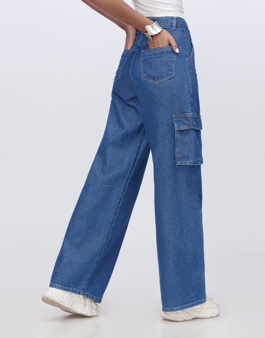 Urban Cargo™ | High-Waist Wide-Leg Cargo Jeans