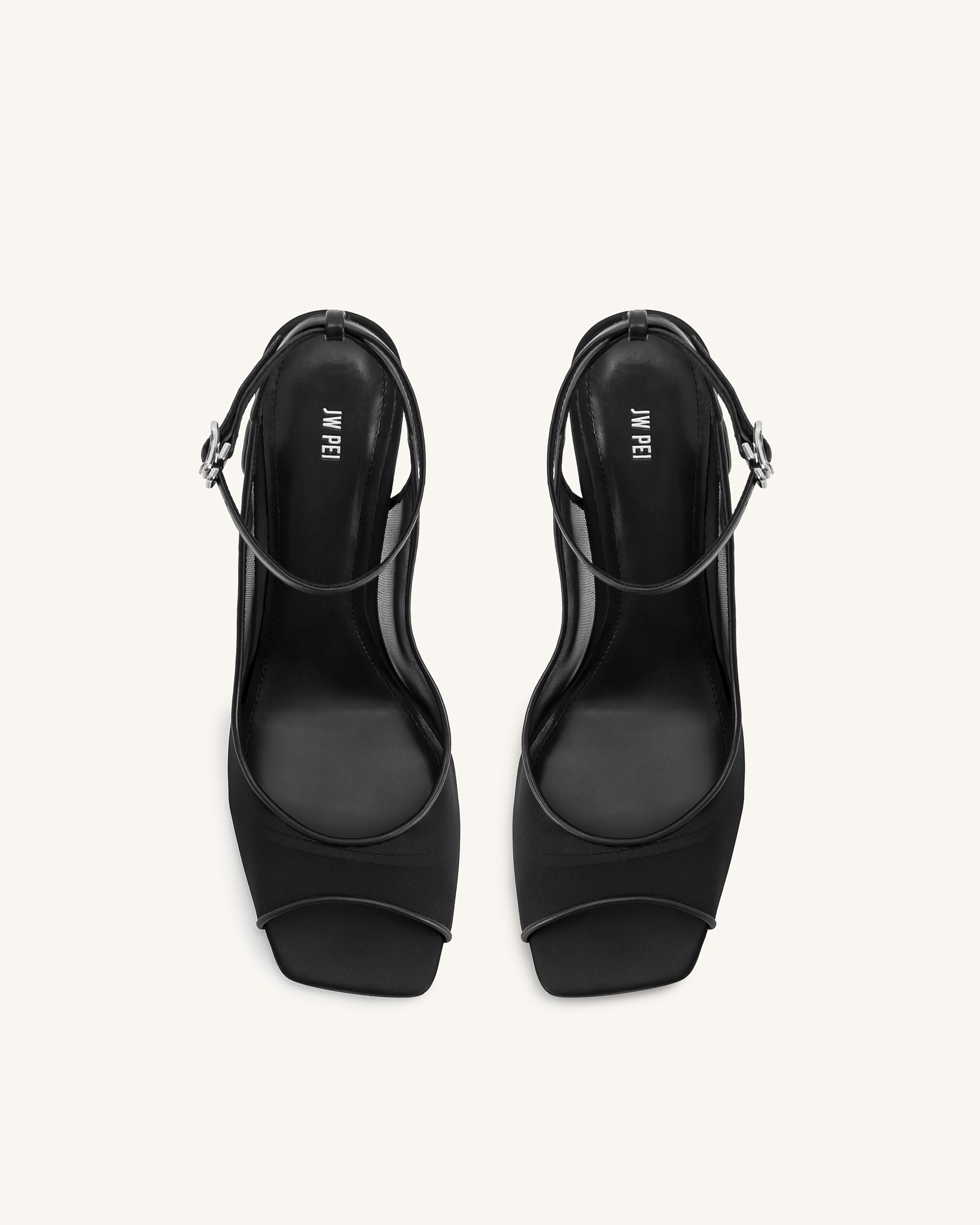 Serenity™ | Elegante Mesh-Slingback-Sandalen mit offener Spitze – Schwarz