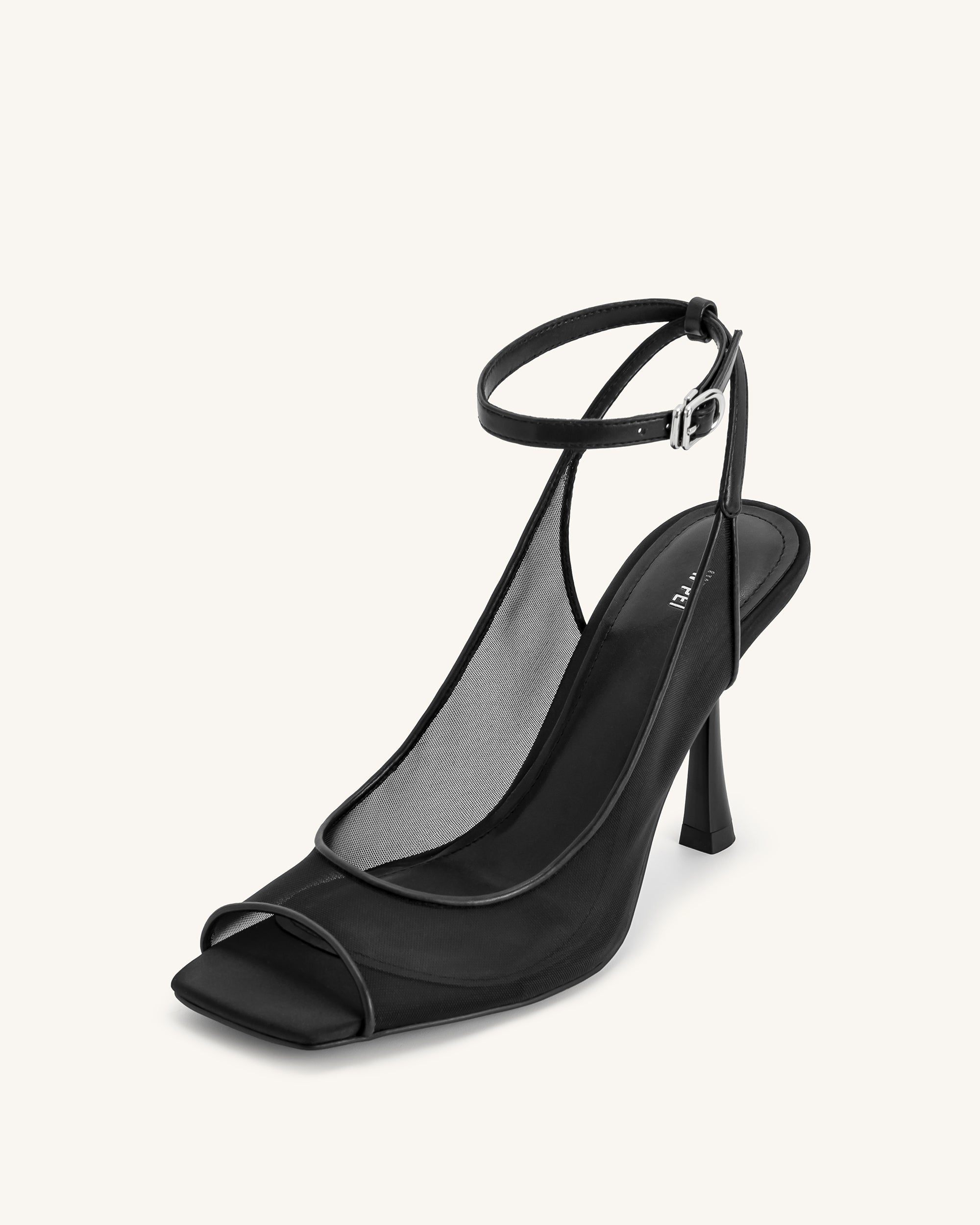 Serenity™ | Elegante Mesh-Slingback-Sandalen mit offener Spitze – Schwarz
