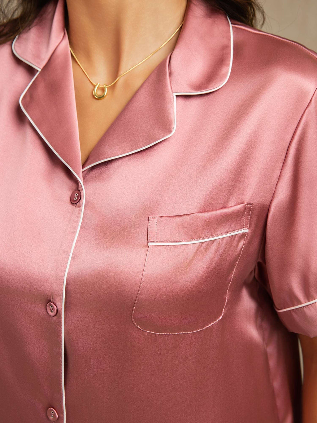 Silk Charm™ | Maulbeerseiden-Mini-Negligé mit Schnürdetail & Spitzenrücken