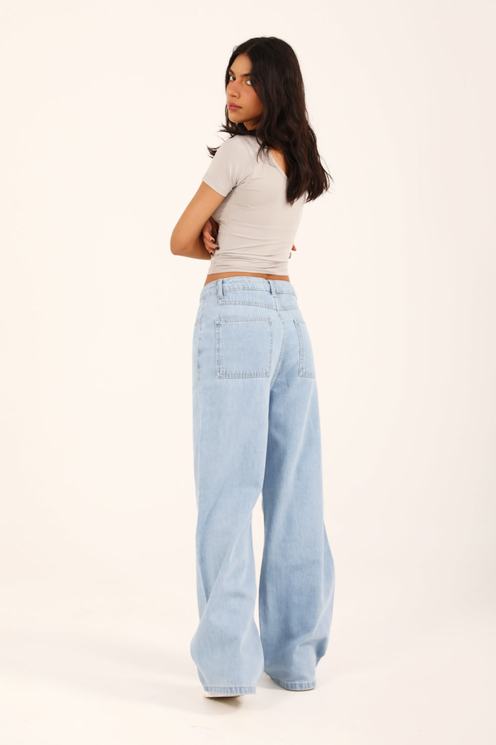 Urban Light™ | High-Waist Wide-Leg Jeans in Hellblau