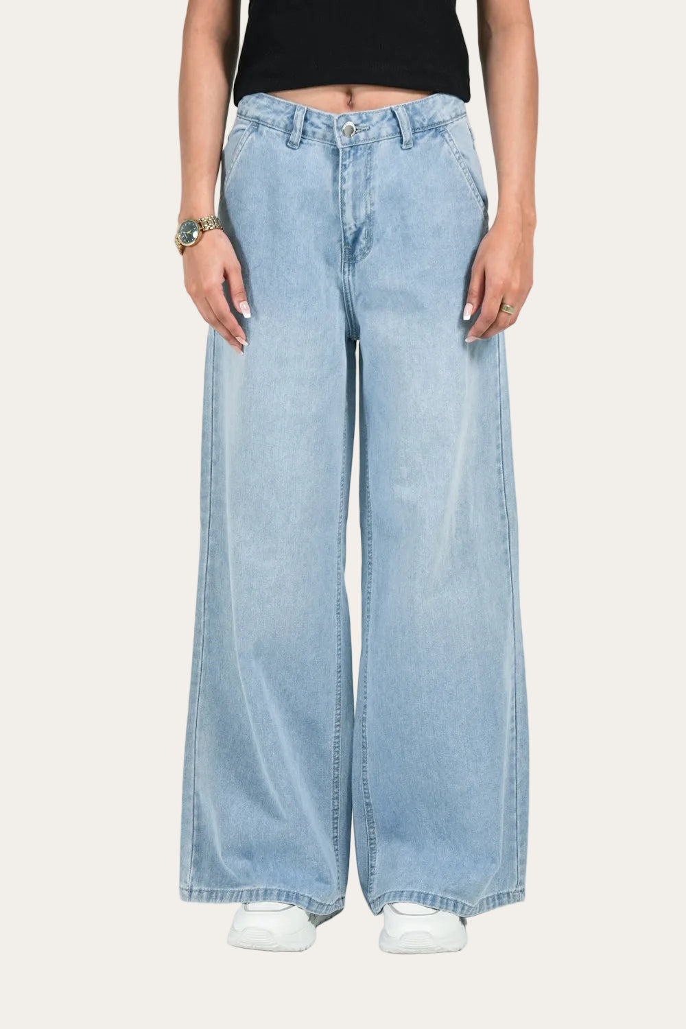 Skyline Denim™ | High-Waist Wide-Leg Jeans in Light Blue