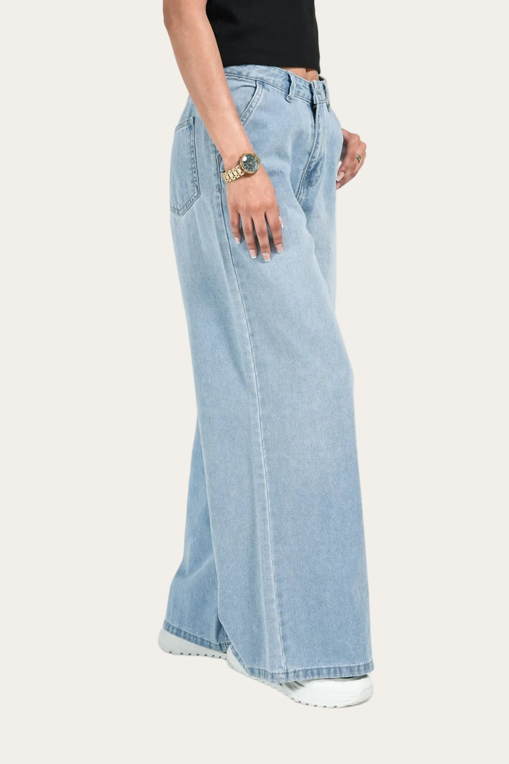 Skyline Denim™ | High-Waist Wide-Leg Jeans in Light Blue