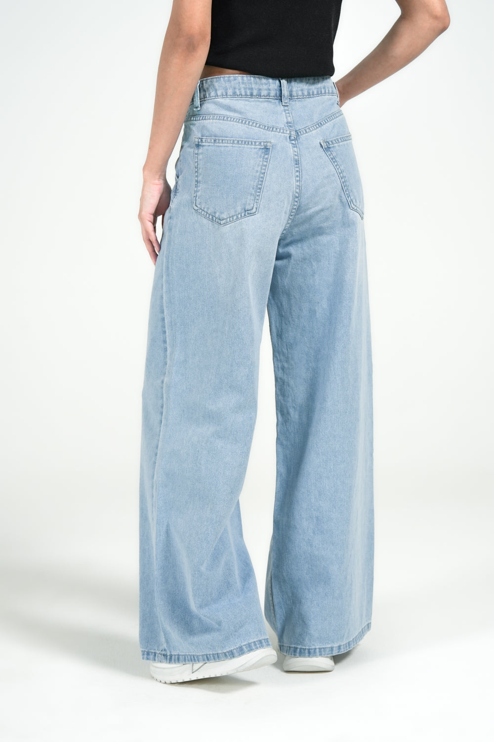 Skyline Denim™ | High-Waist Wide-Leg Jeans in Light Blue