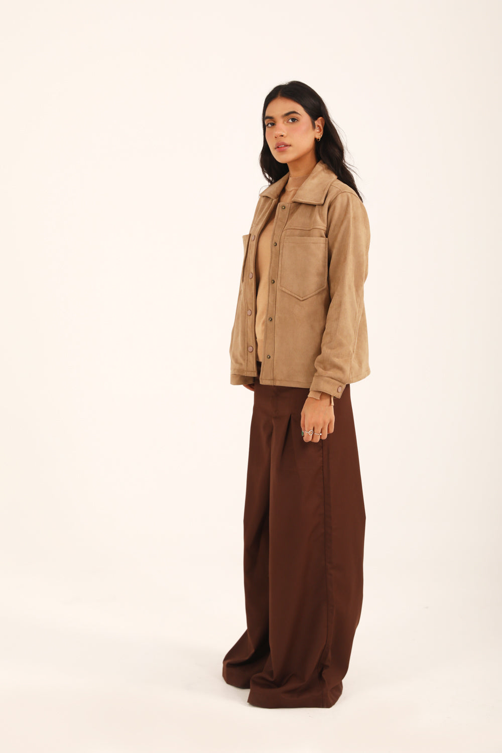 Calindra™ | Strukturierte Damenjacke in Sand mit Utility-Details