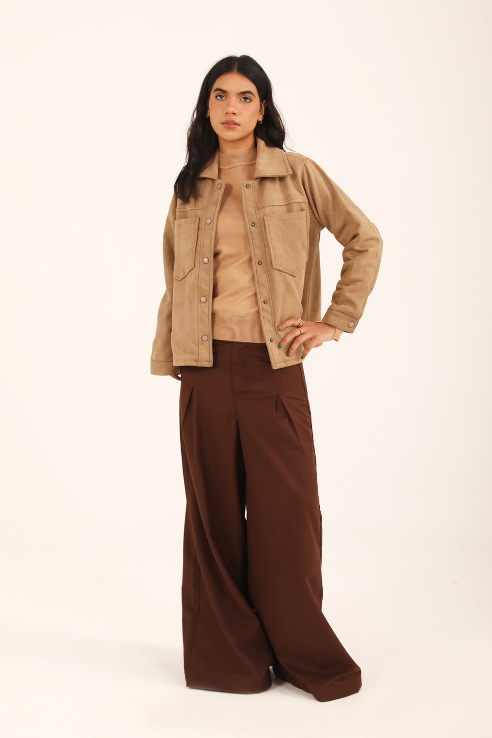 Calindra™ | Strukturierte Damenjacke in Sand mit Utility-Details