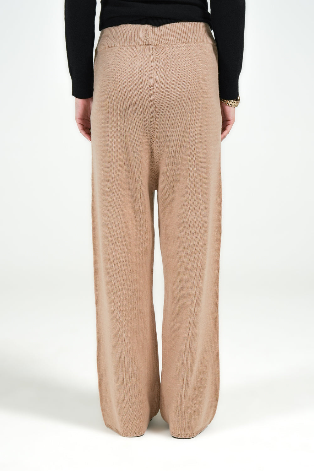 Soft Knit™ | Wide-Leg Strickhose in Beige