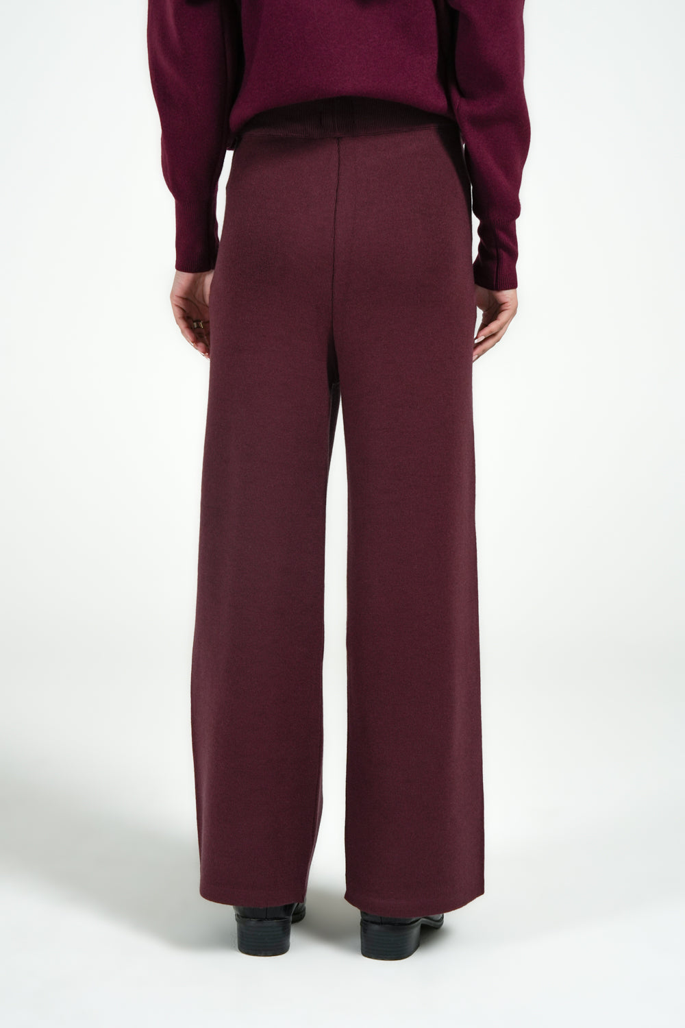 Soft Flow™ | Elegante Wide-Leg Stoffhose in Bordeaux