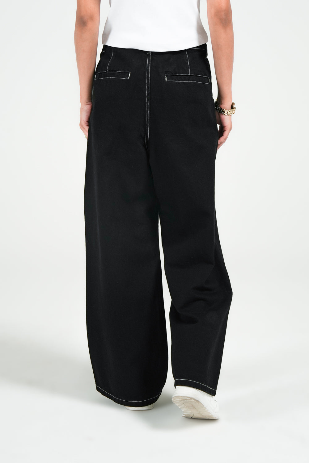 Urban Line™ | High-Waist Wide-Leg Jeans in Schwarz