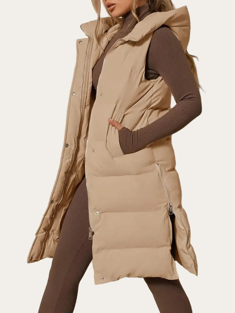 Avalon™ | Warme Longline-Weste mit Kapuze