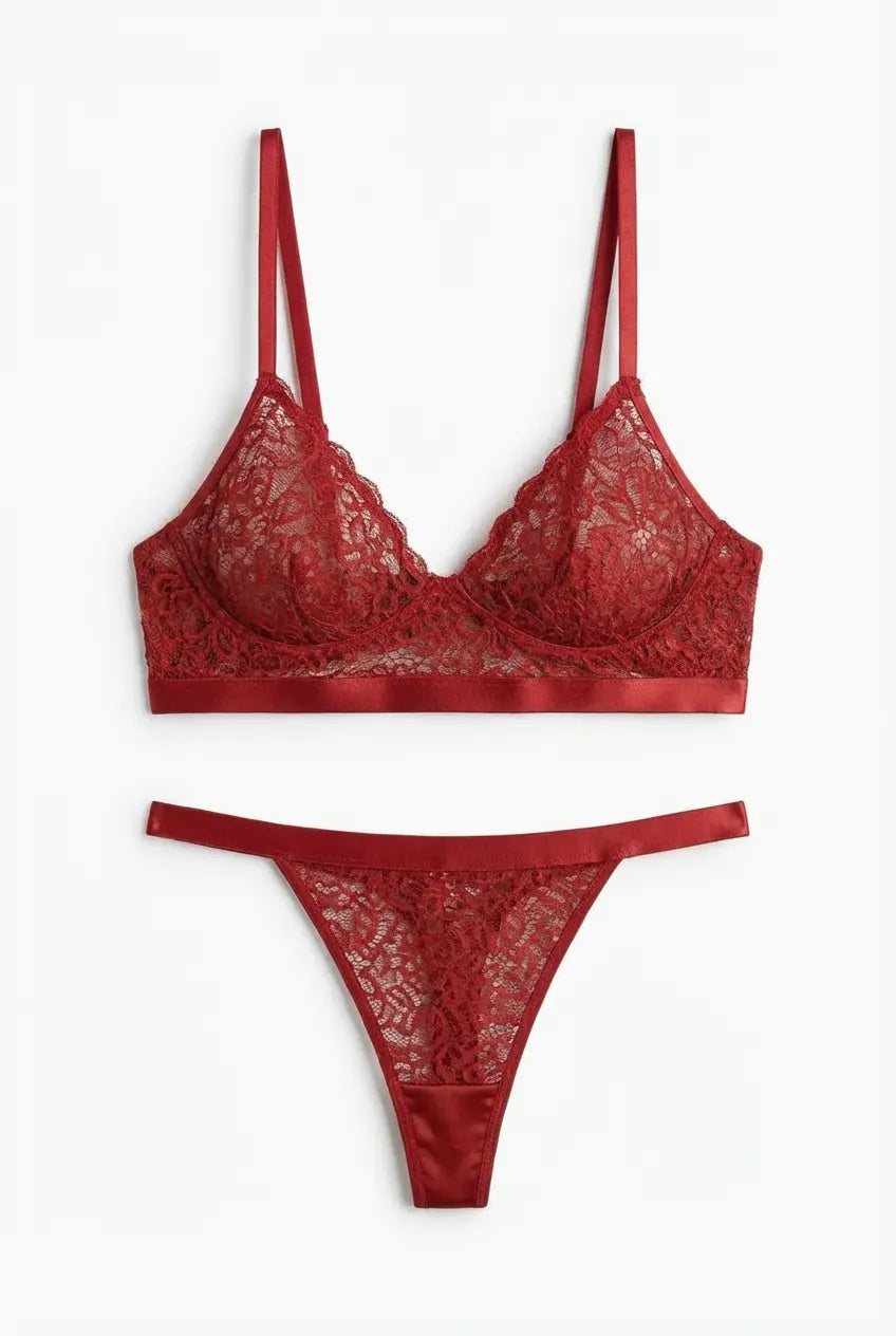 Lingerie Femme Essence Set™ | Rot – Die perfekte Balance aus Eleganz & Komfort