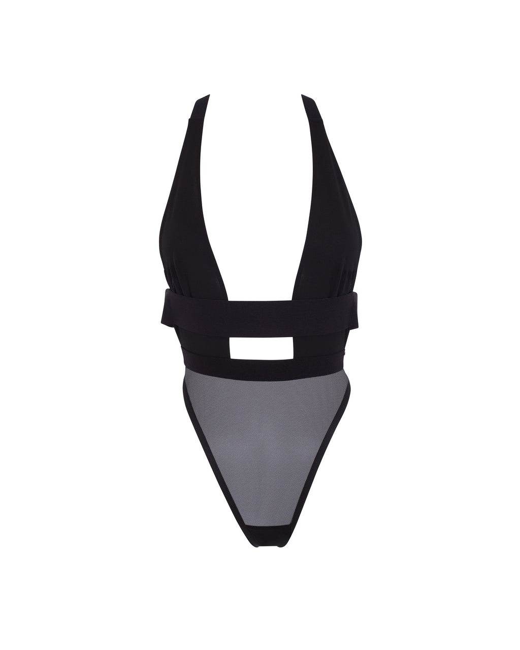 Topaz™ | Transparenter Strappy Body mit Cut-outs – Schwarz
