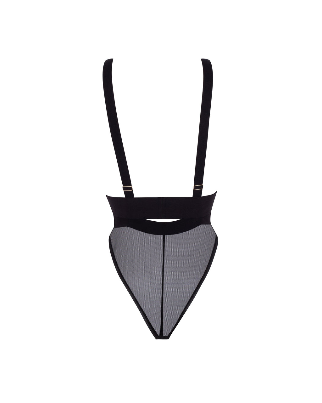 Topaz™ | Transparenter Strappy Body mit Cut-outs – Schwarz