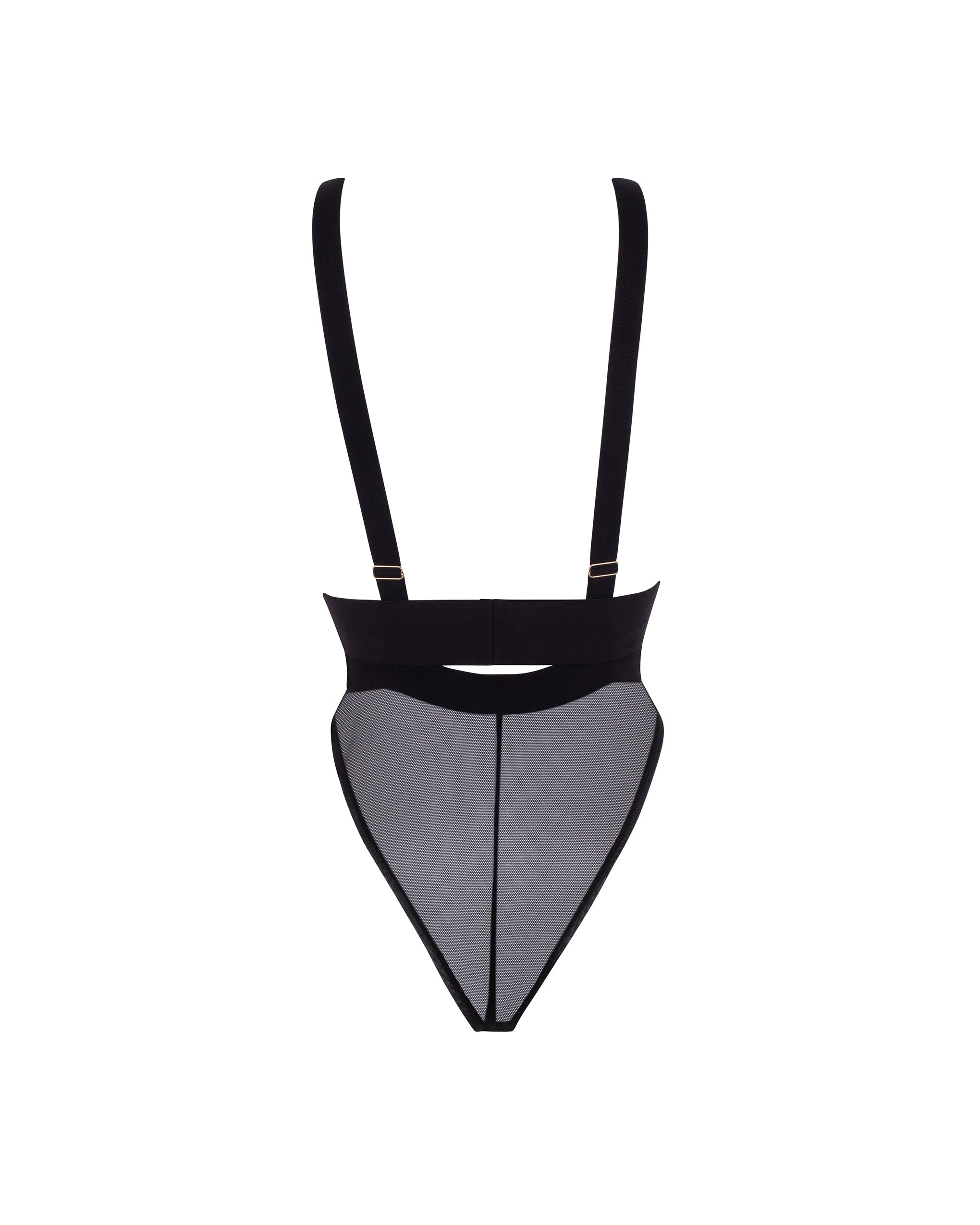Topaz™ | Transparenter Strappy Body mit Cut-outs – Schwarz