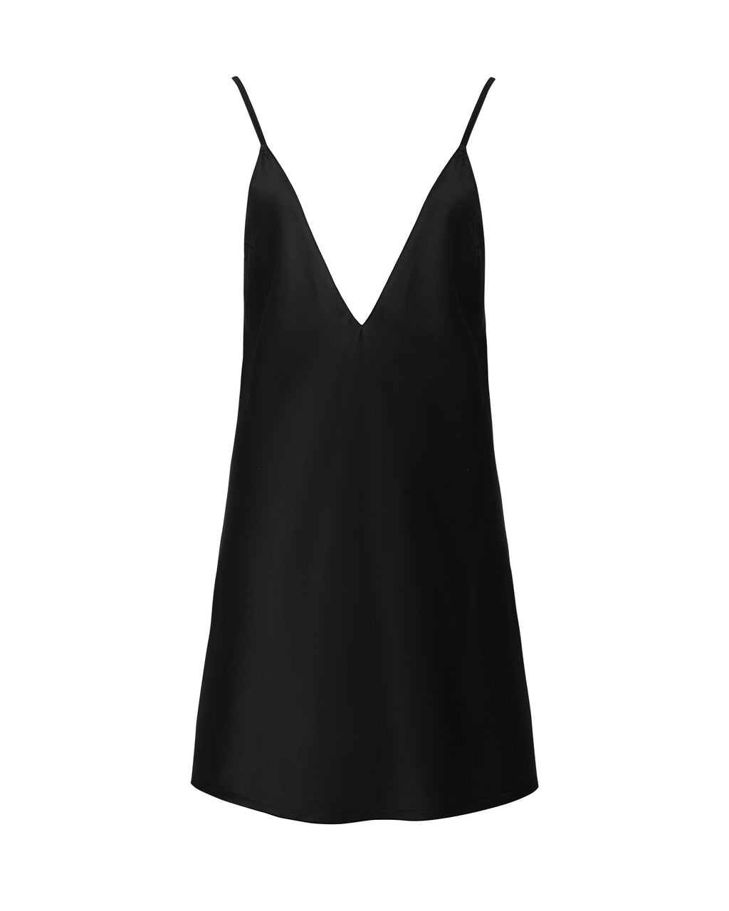 Clea™ | Satin-Chemise in Schwarz