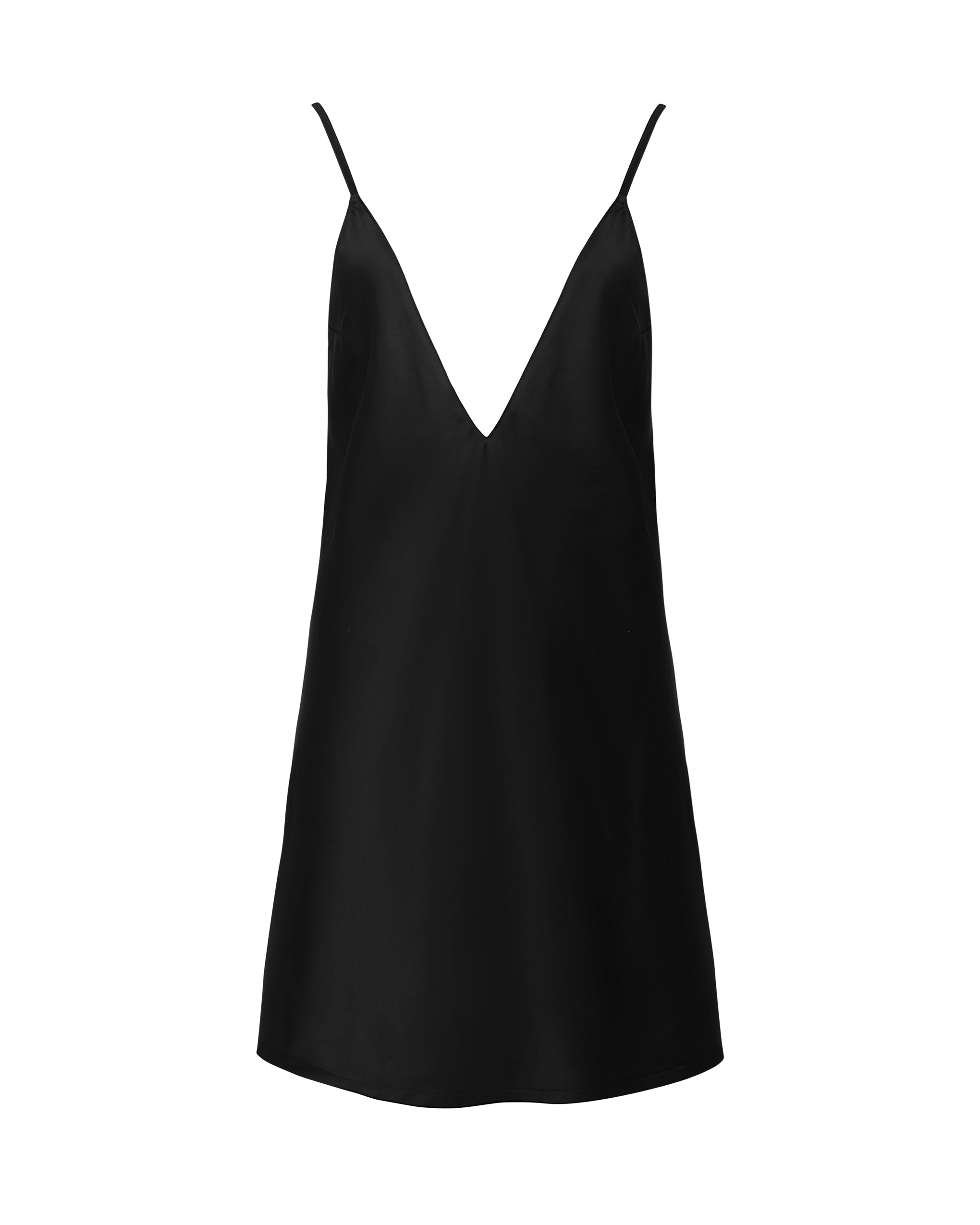 Clea™ | Satin-Chemise in Schwarz