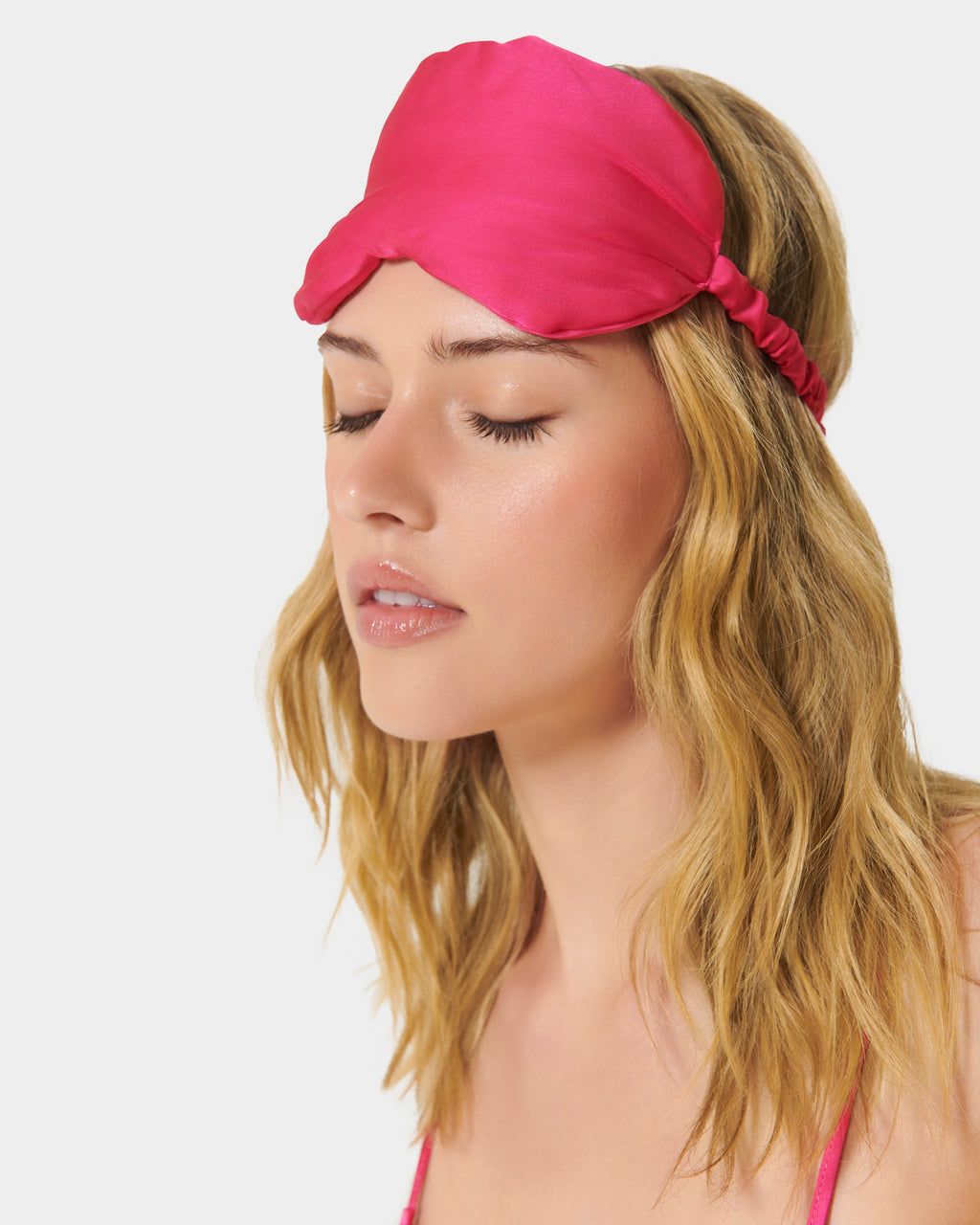 Saskia™ | Edle Satin-Schlafmaske in Fuchsia-Pink