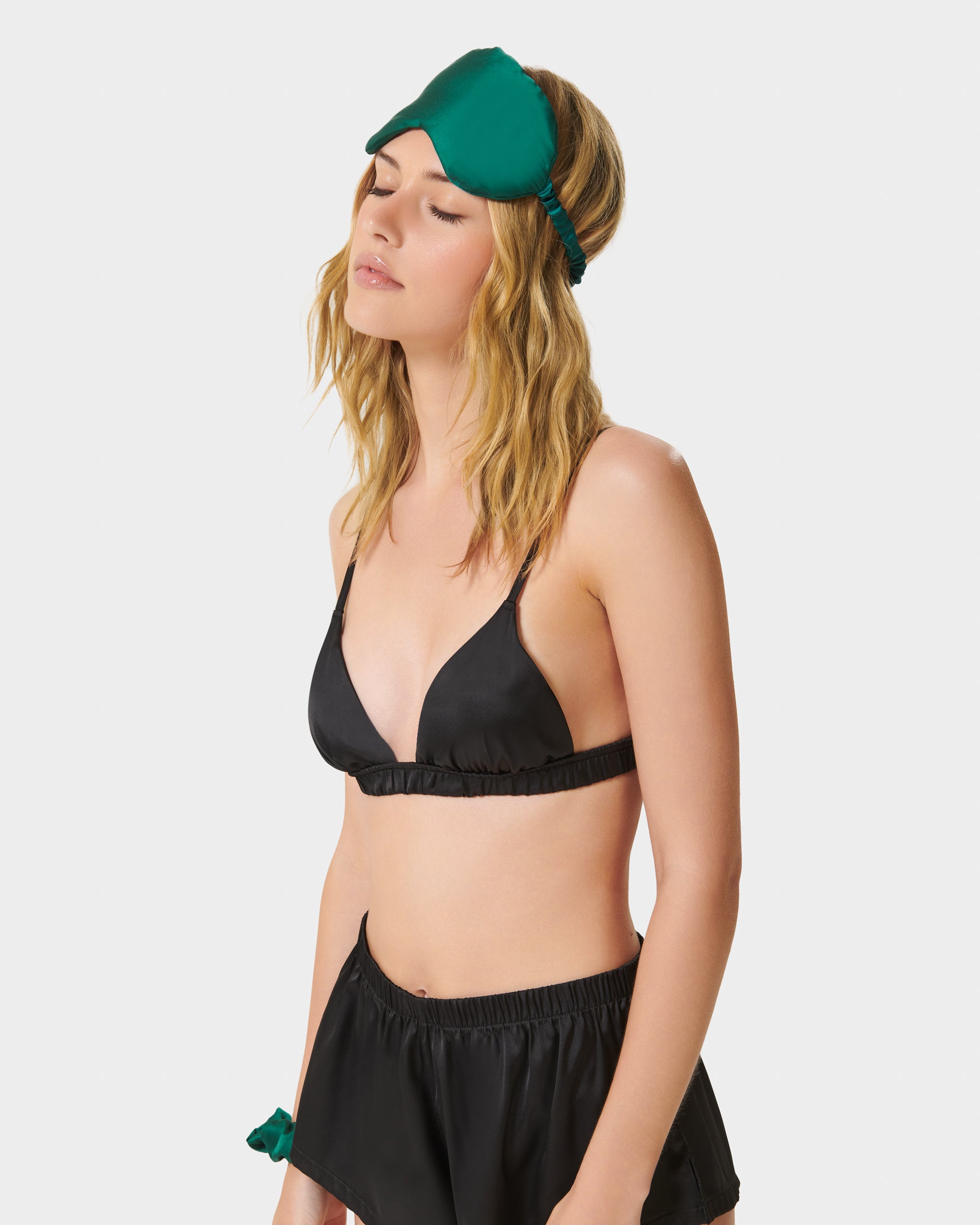 Saskia™ | Edle Satin-Schlafmaske in Fuchsia-Grün