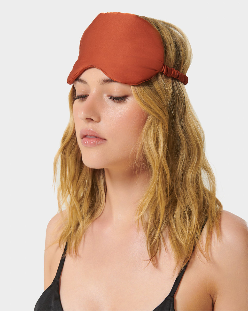 Saskia™ | Edle Satin-Schlafmaske in Fuchsia-Braun