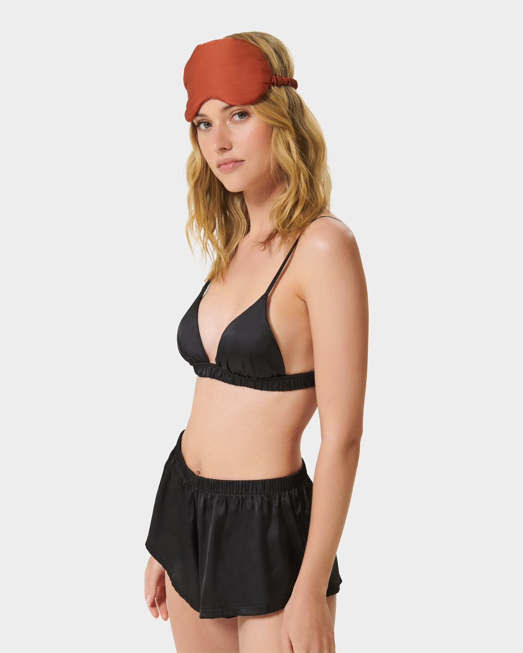 Saskia™ | Edle Satin-Schlafmaske in Fuchsia-Braun