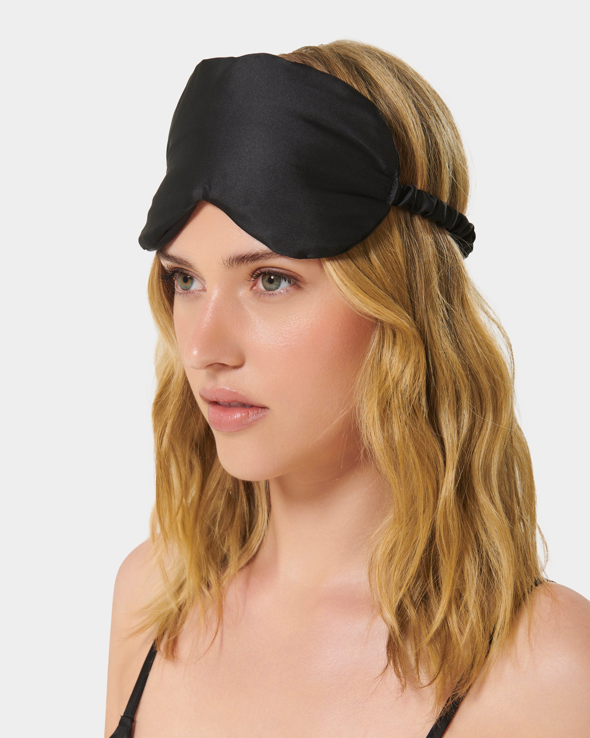 Saskia™ | Edle Satin-Schlafmaske in Fuchsia-Schwarz