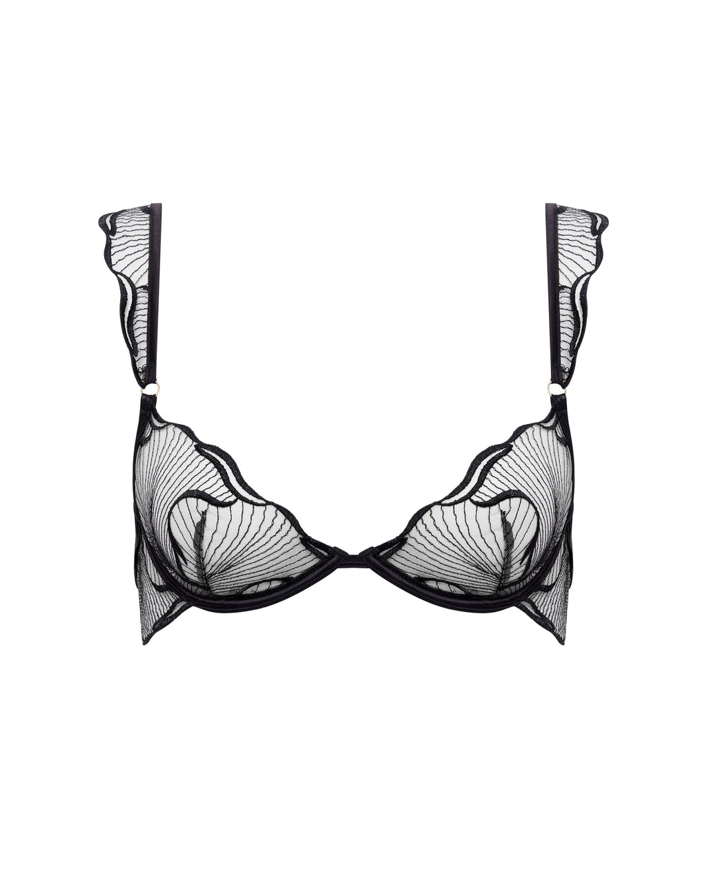 Marabel™ | Bestickter transparenter BH – Schwarz