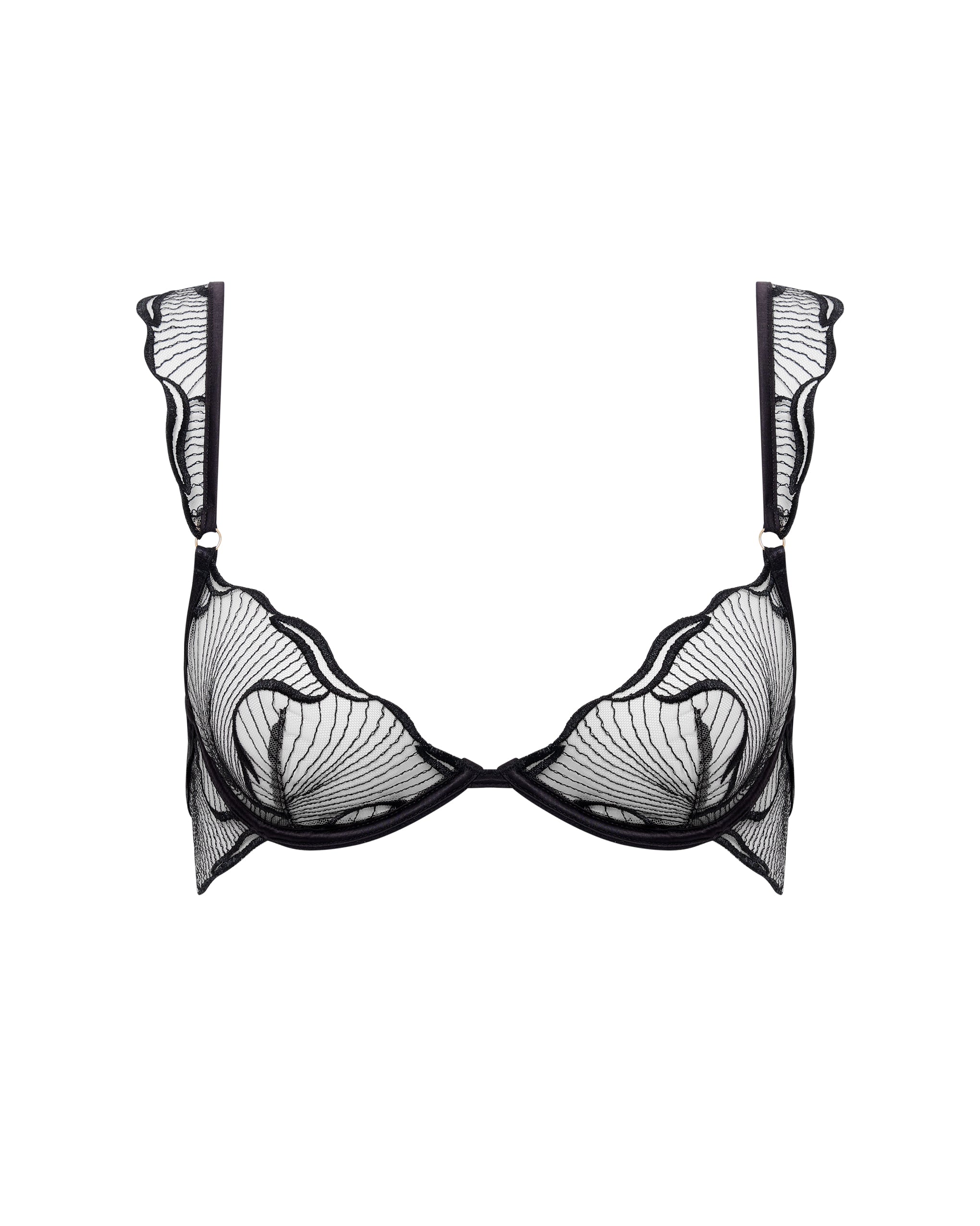 Marabel™ | Bestickter transparenter BH – Schwarz