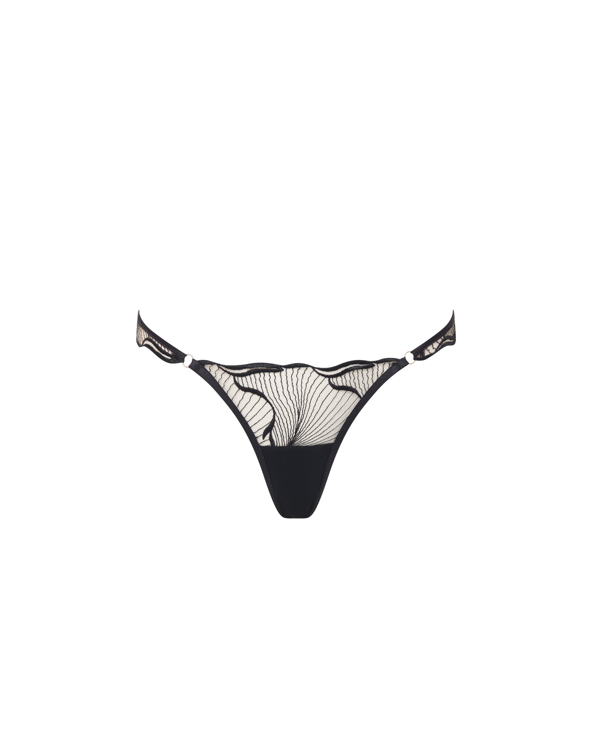 Marabel™ | Slip mit Stickerei – Schwarz/Transparent