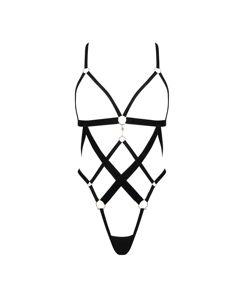 Simone™ | Open Harness Body in Schwarz