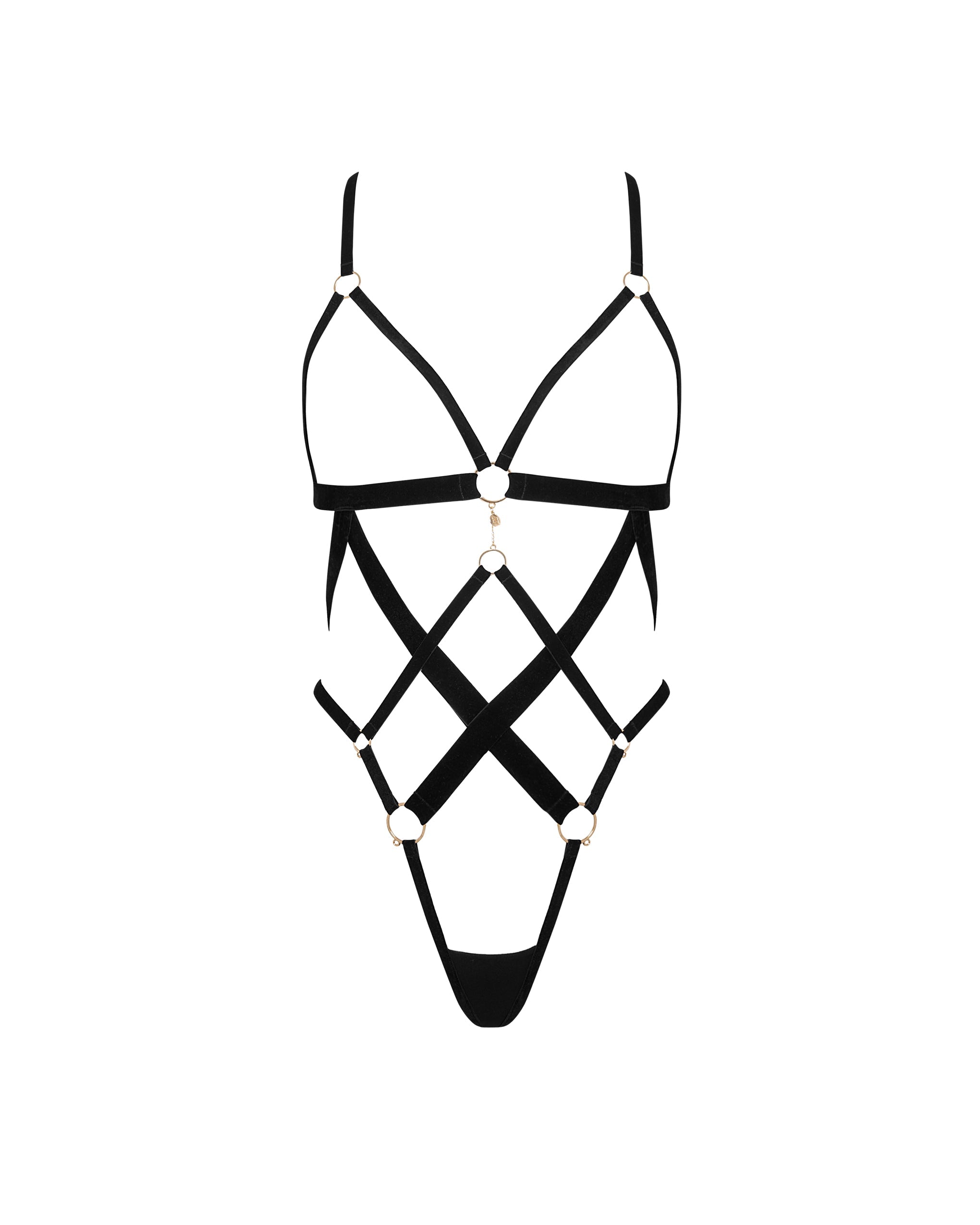 Simone™ | Open Harness Body in Schwarz