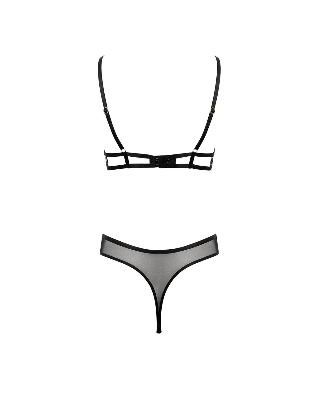 Marisa™ | Bestickter transparenter Body – Schwarz