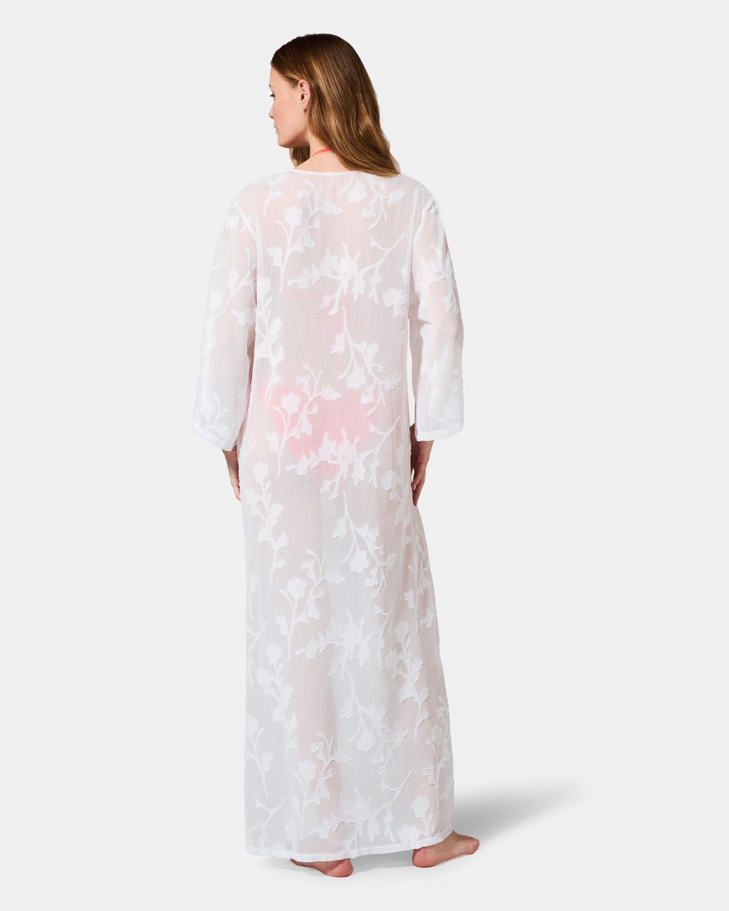Darla™ | Kaftan mit floralem Jacquard Weiss