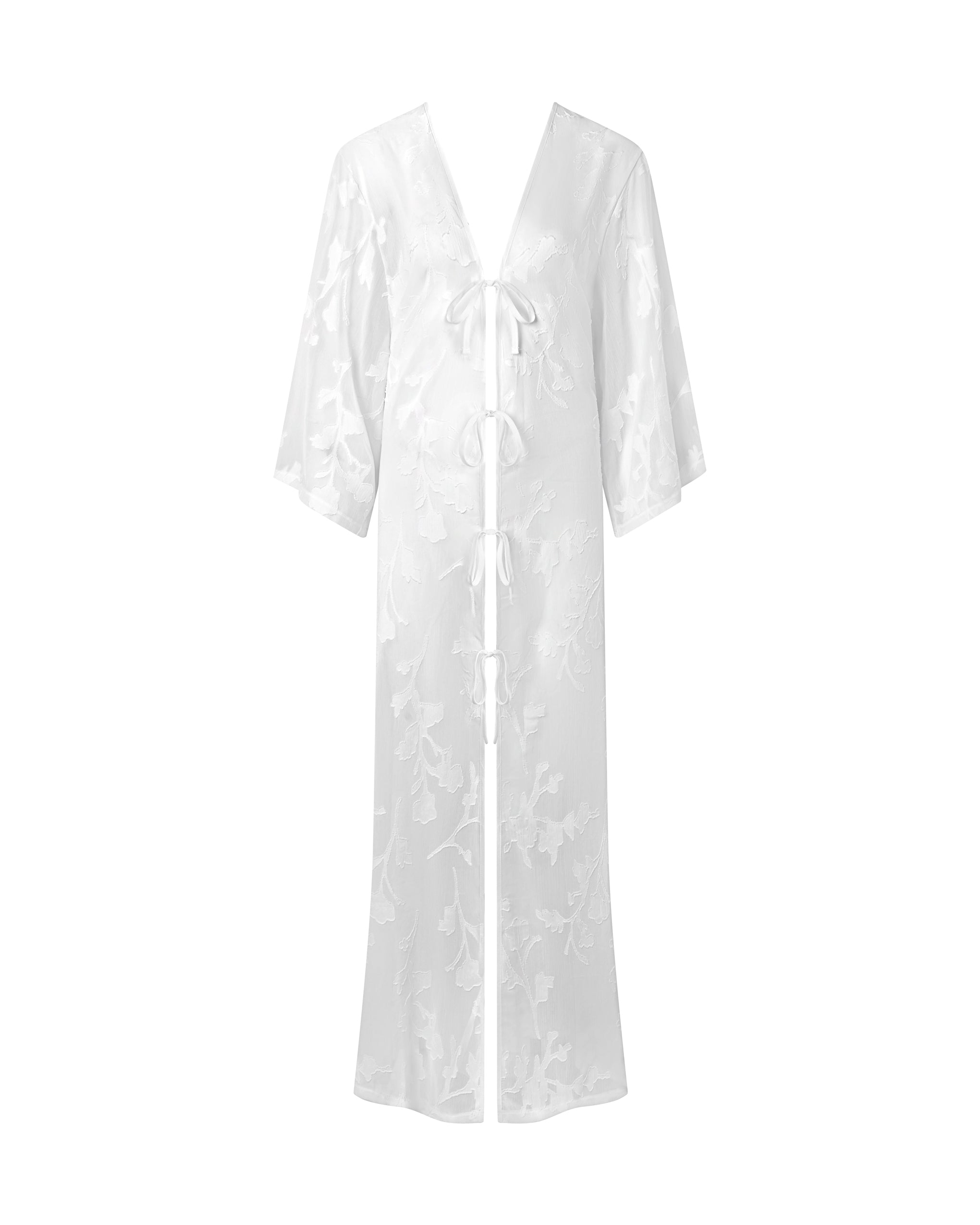 Darla™ | Kaftan mit floralem Jacquard Weiss