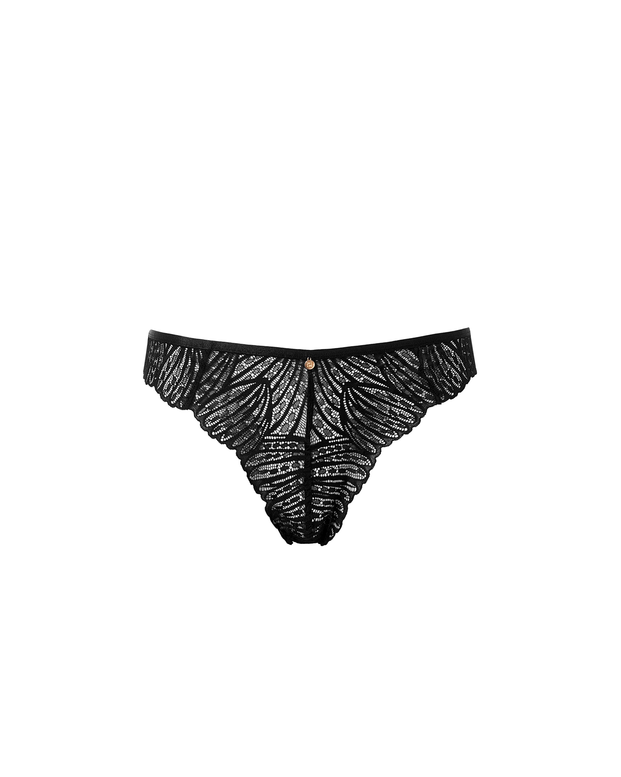 Peyton™ | Eleganter String aus floraler Spitze – Schwarz