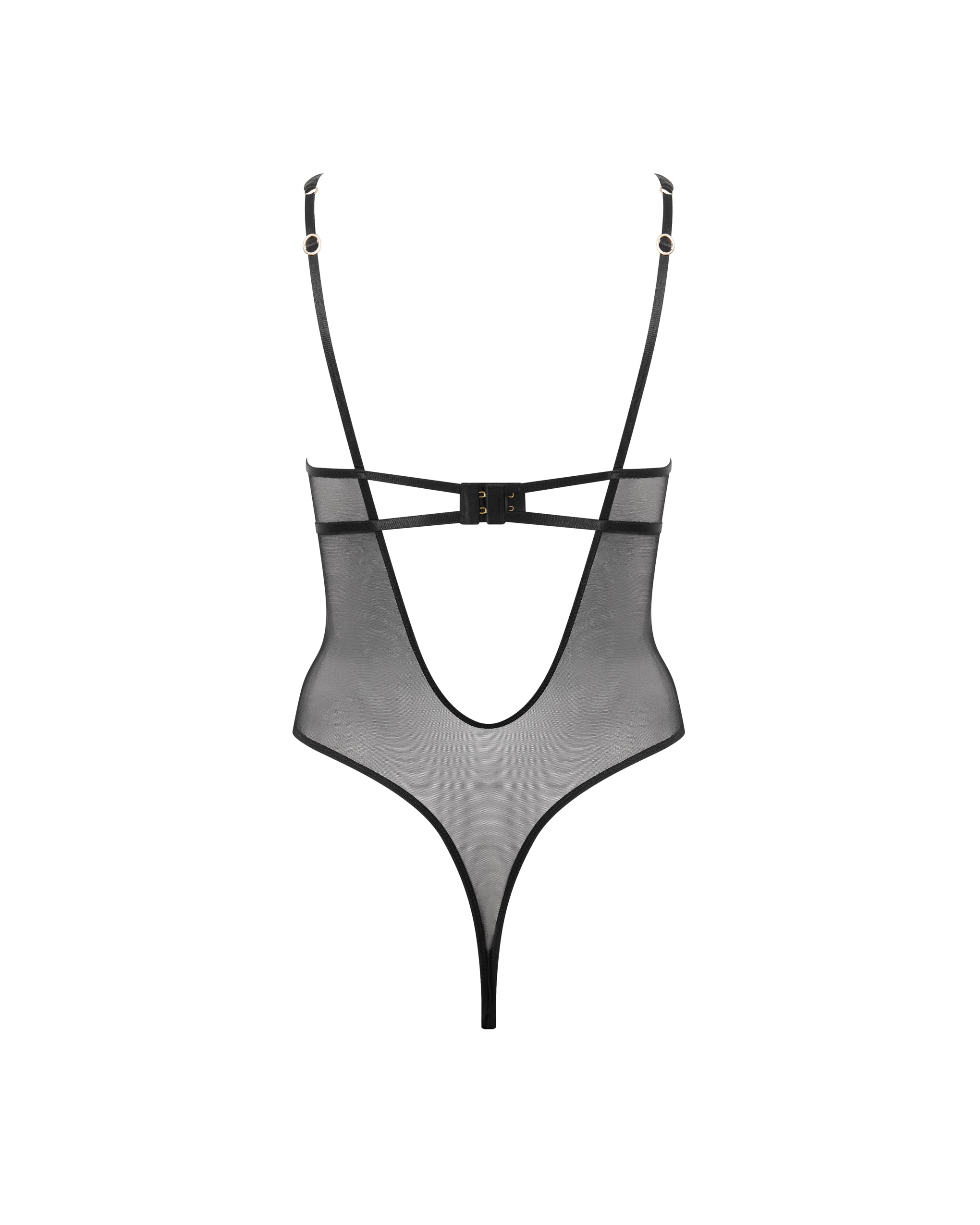 Verona™ | Satin Push-up Body – Schwarz