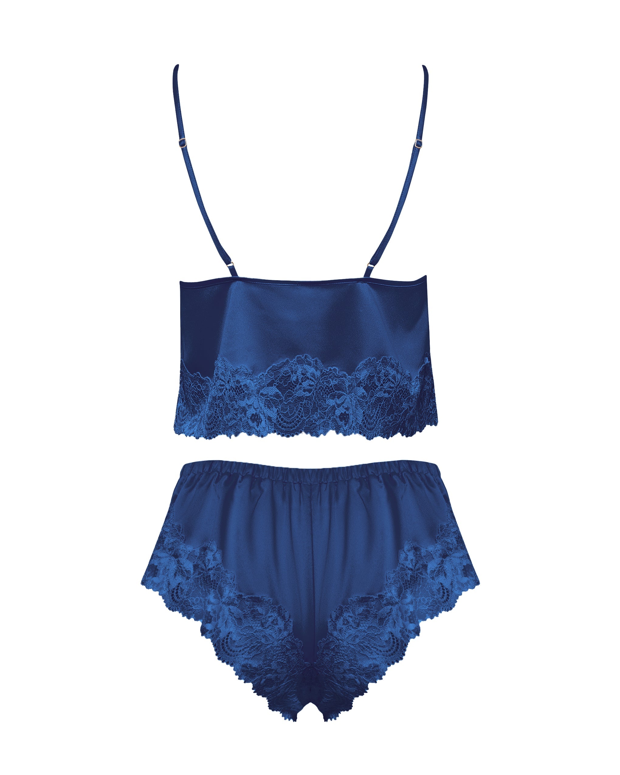 Isabella™ | Satin-Pyjama-Set in Navyblau