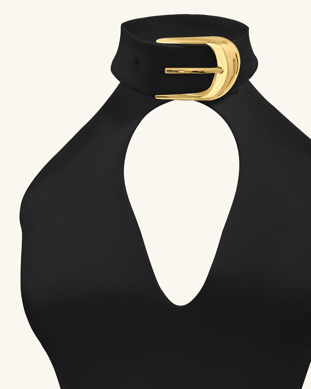 Gabriella™ | Halterneck-Minikleid mit Cut-outs & Gürtel – Schwarz