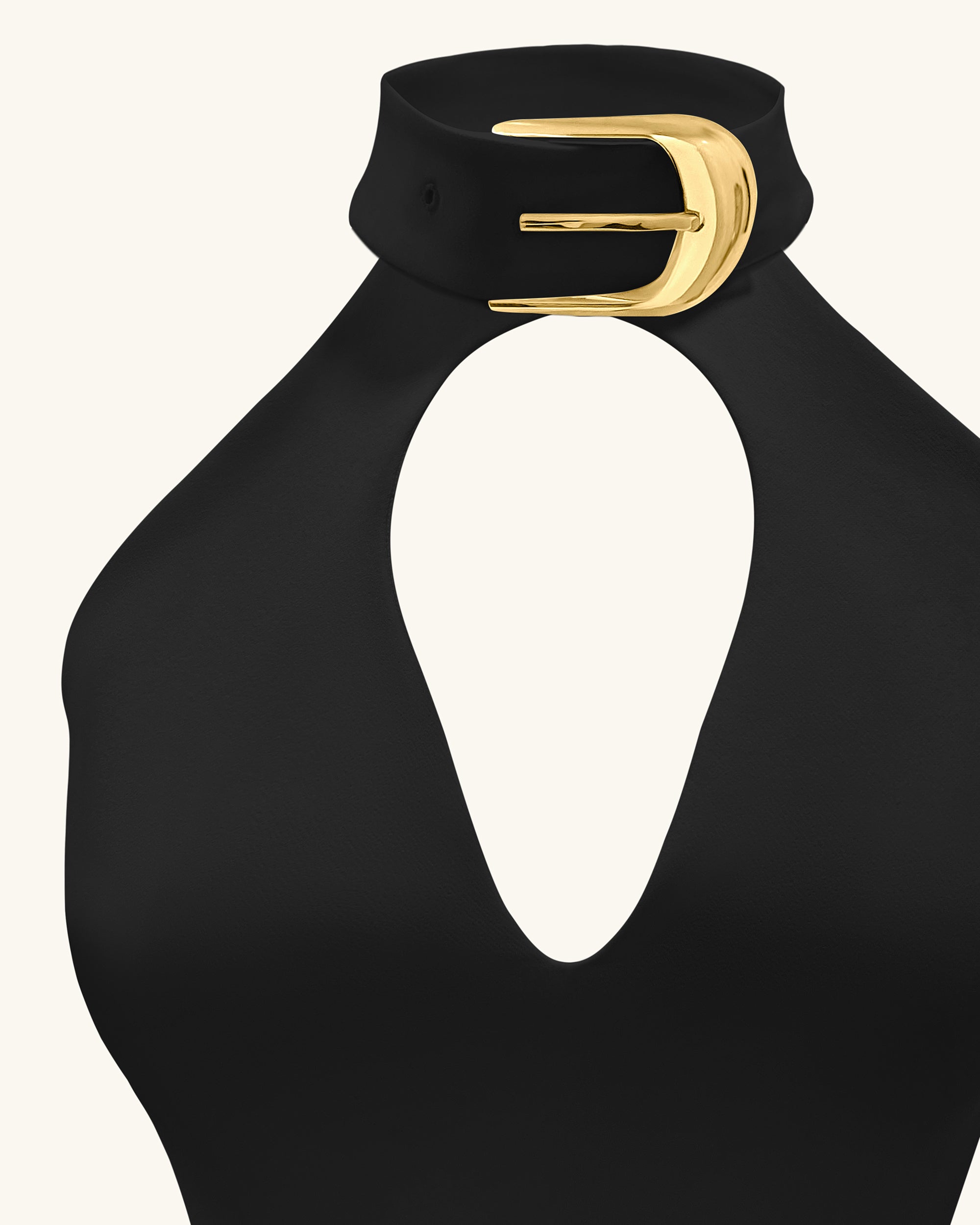 Gabriella™ | Halterneck-Minikleid mit Cut-outs & Gürtel – Schwarz