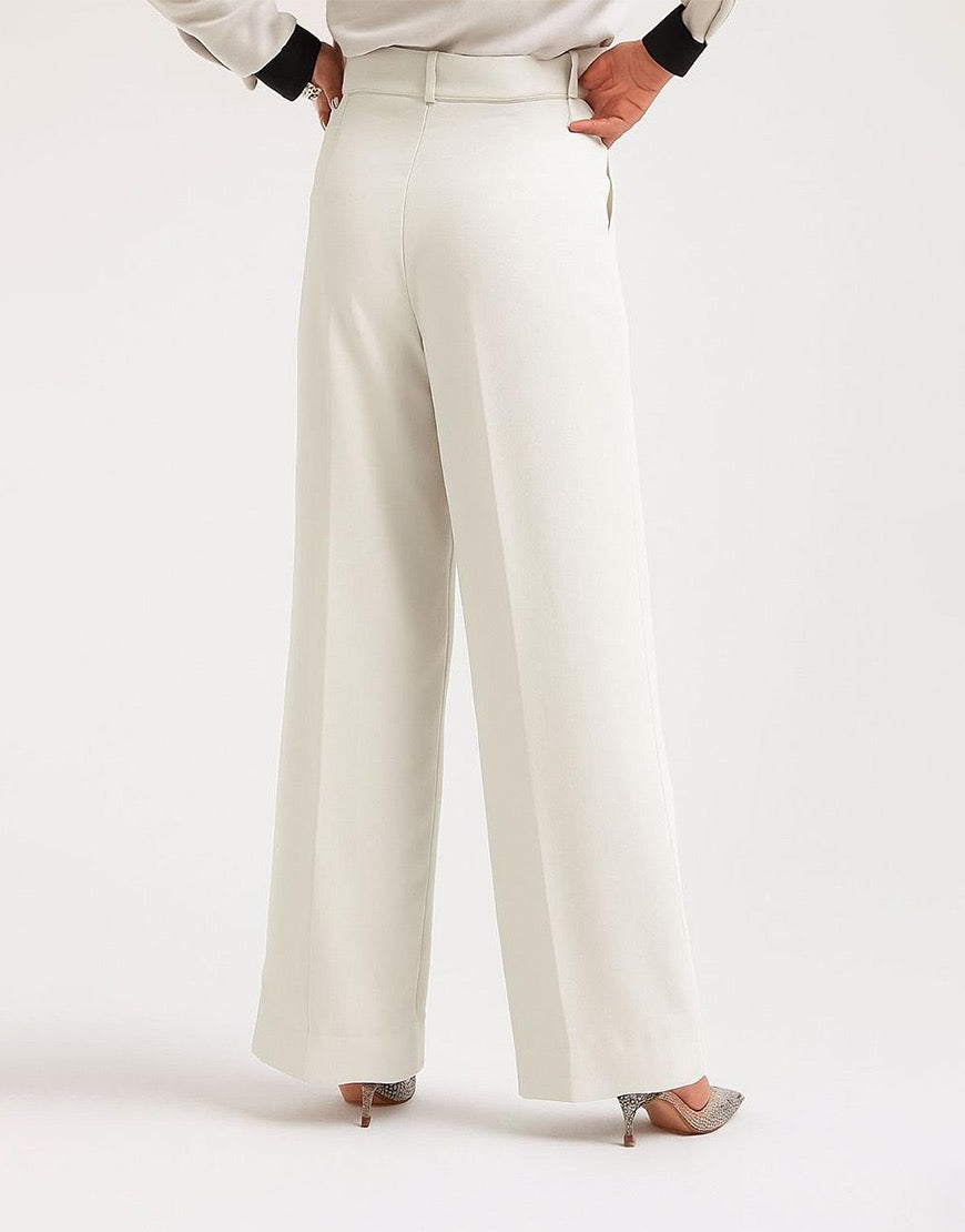 Soft Flow™ | Wide-Leg Georgette-Hose in Weiss