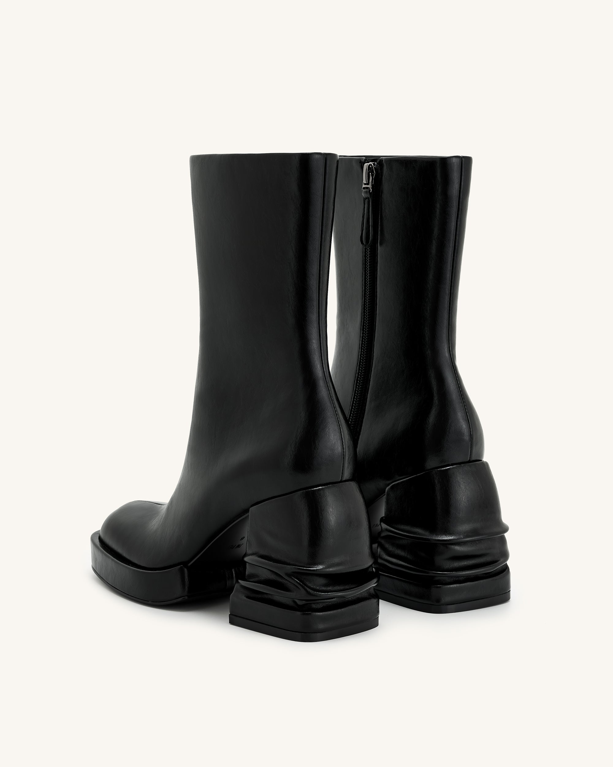 Saylor™ | Elegante Ankle Boots mit Plateau und runder Kappe – Schwarz