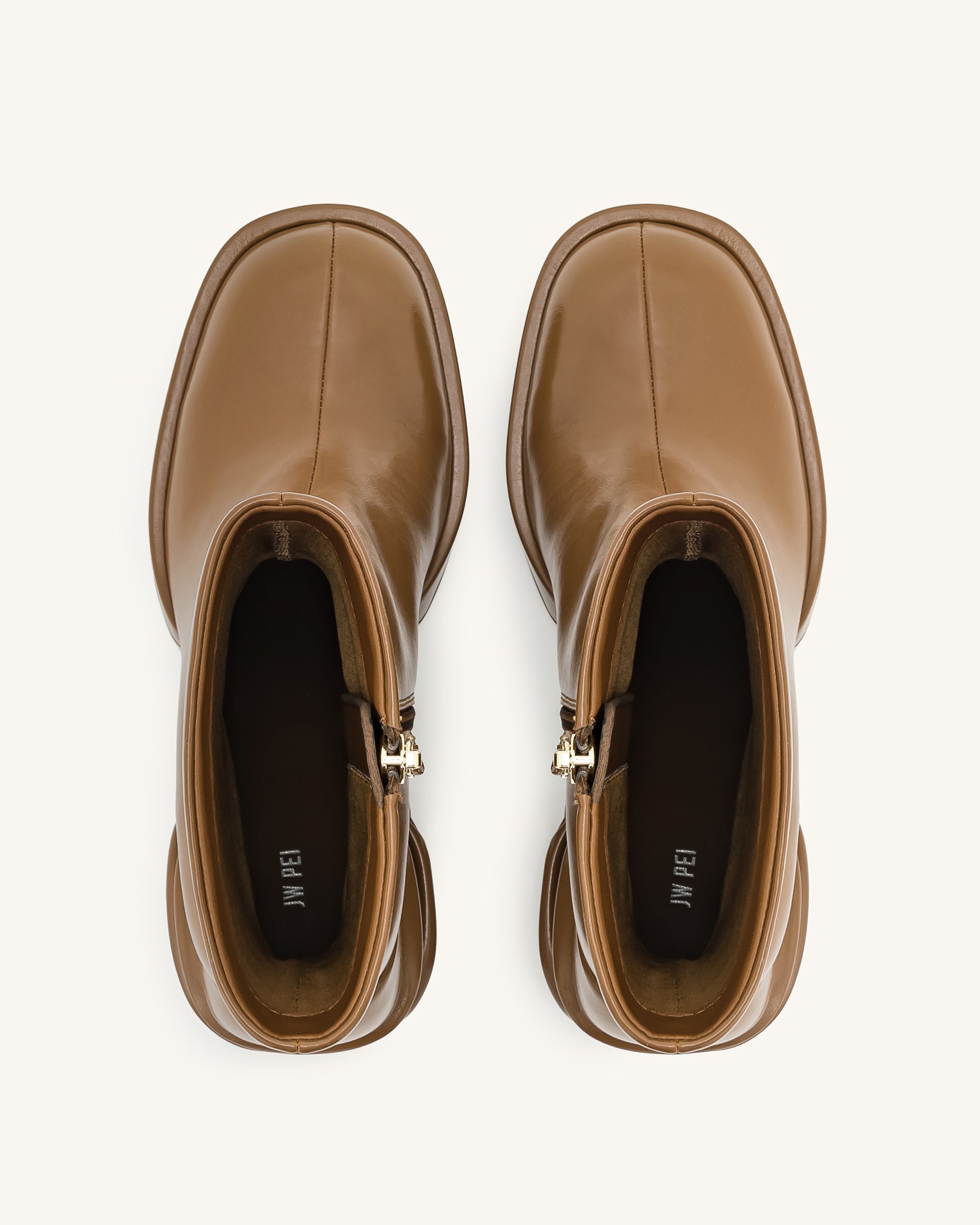 Saylor™ | Elegante Ankle Boots mit Plateau und runder Kappe – Braun