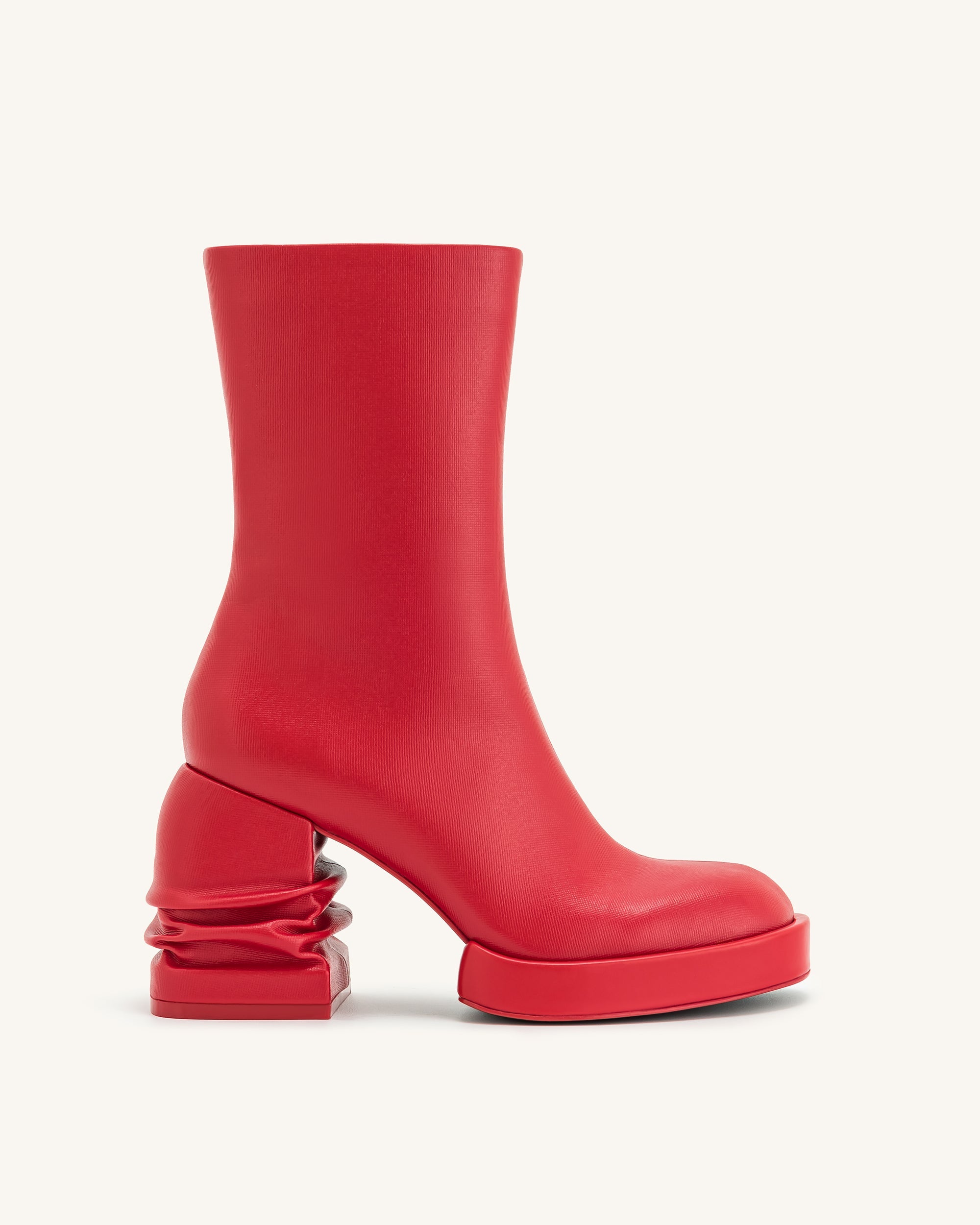 Saylor™ | Elegante Ankle Boots mit Plateau und runder Kappe – Rot