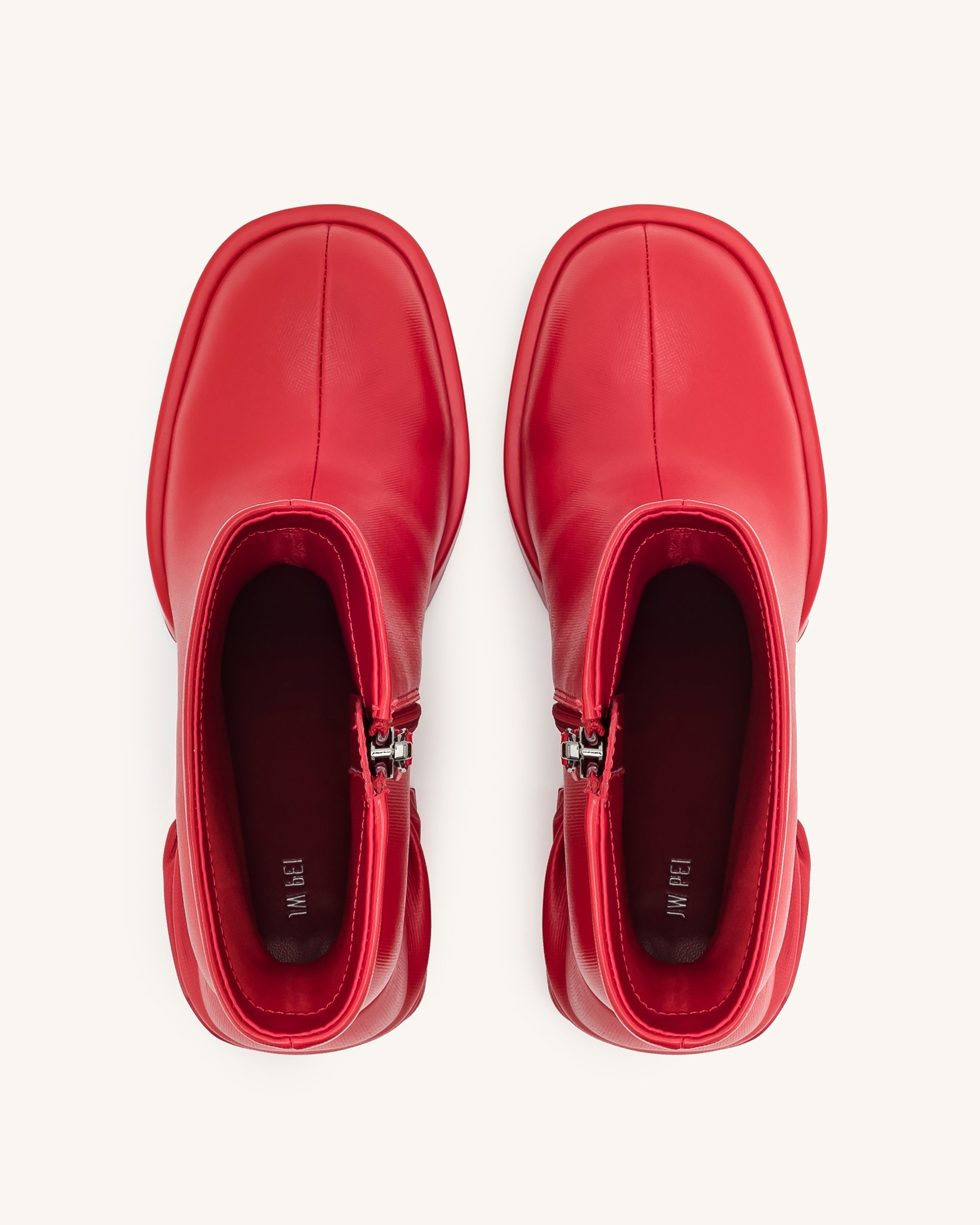 Saylor™ | Elegante Ankle Boots mit Plateau und runder Kappe – Rot