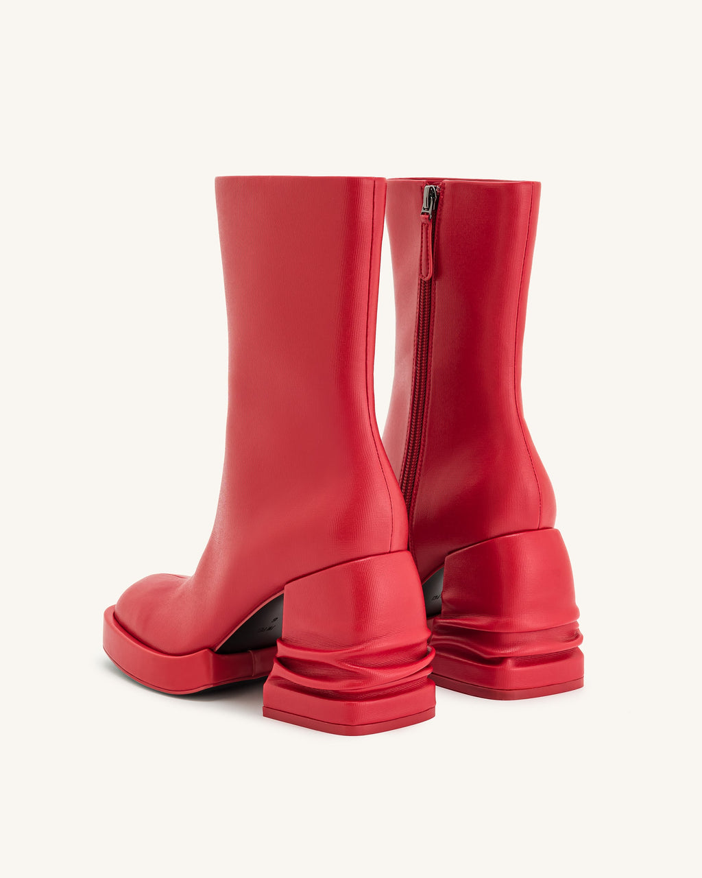 Saylor™ | Elegante Ankle Boots mit Plateau und runder Kappe – Rot