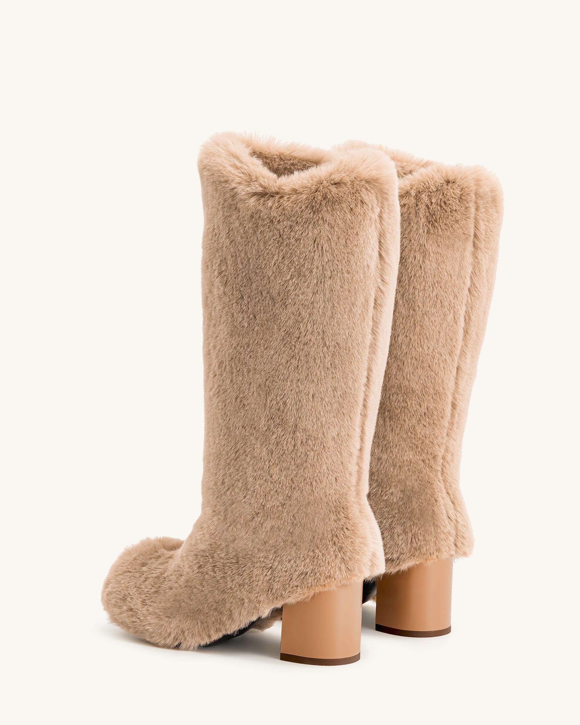 Isabella™ | Slouchy Kunstfell-Stiefel – Beige