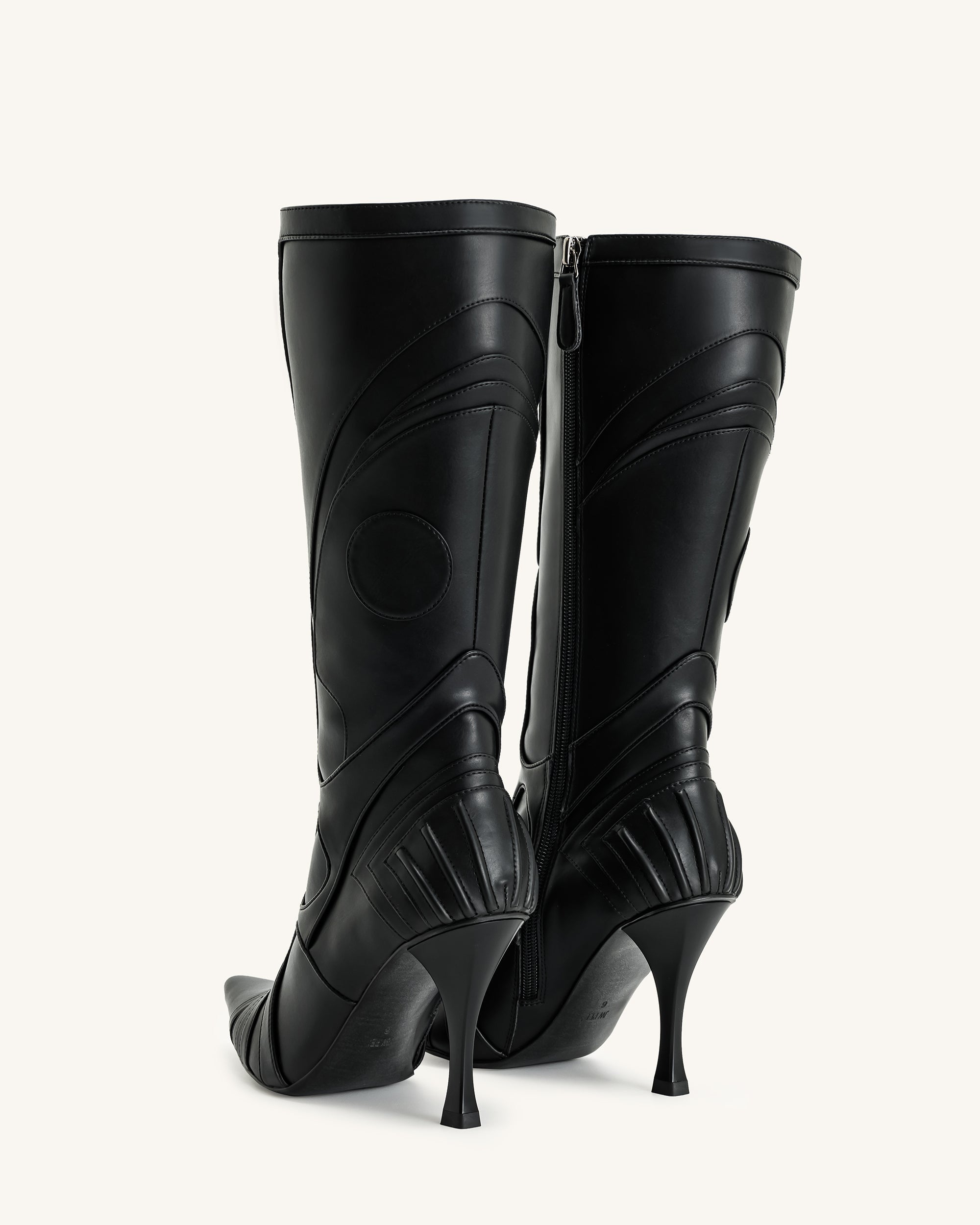 Odette™ | Futuristische Biker-Stiefel mit Absatz – Schwarz